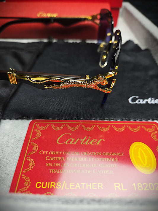 Cartier Gold Black Sunglasses