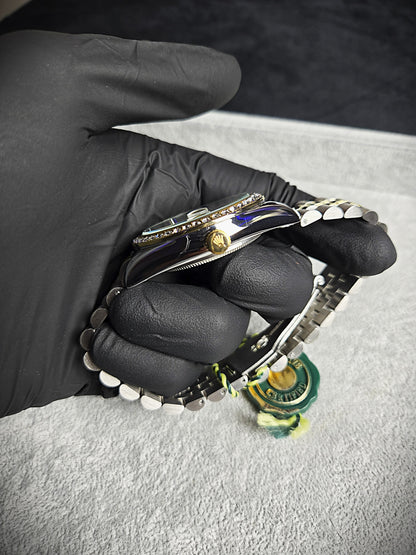 Rolex Day-Date Oyster Perpetual – Two-Tone Steel & Yellow Gold with Diamond Dial and Bezel