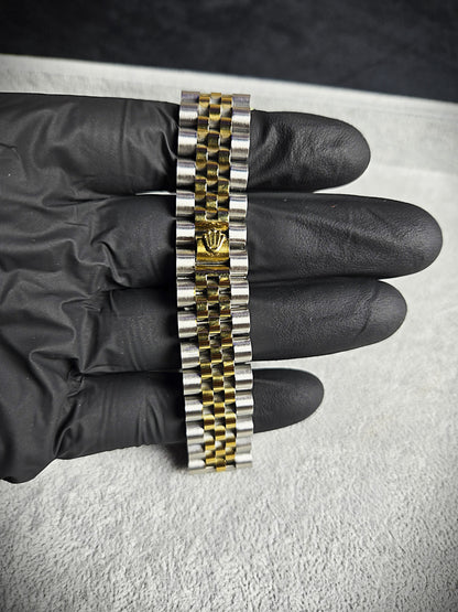 Rolex Day-Date Oyster Perpetual – Two-Tone Steel & Yellow Gold with Diamond Dial and Bezel