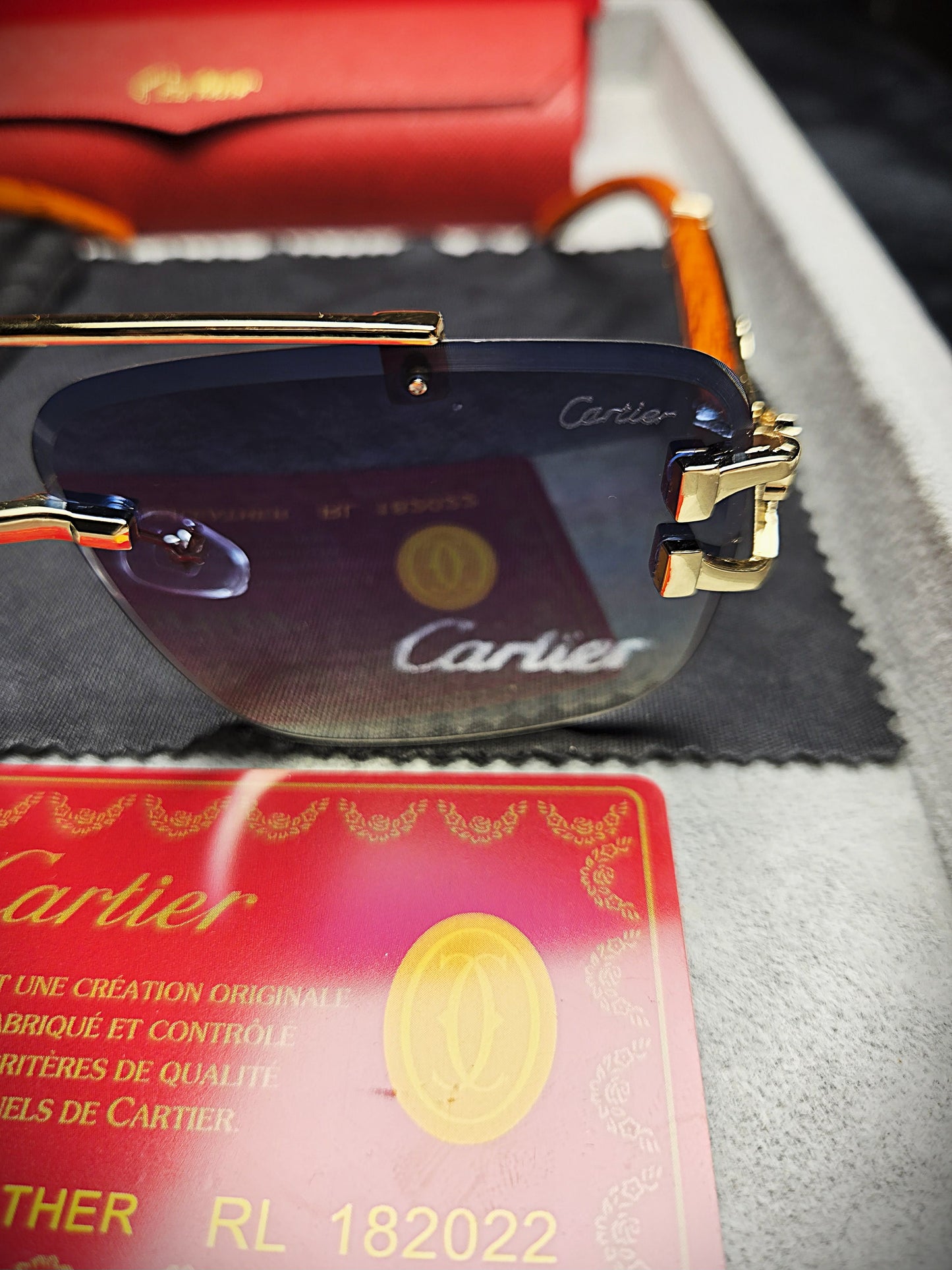 Cartier Luxury Wood Frame Glasses