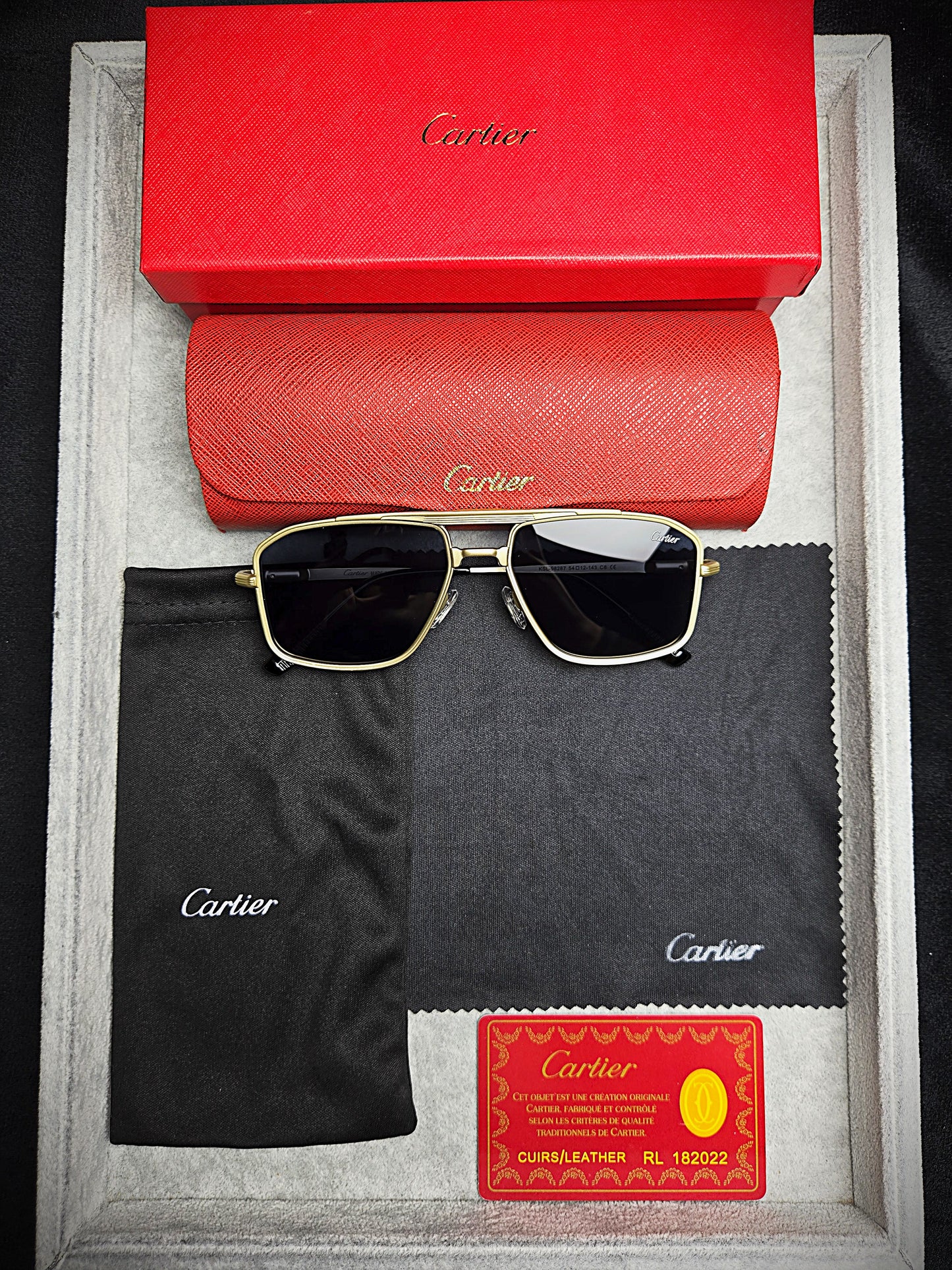 Cartier Black & Gold Square Glasses