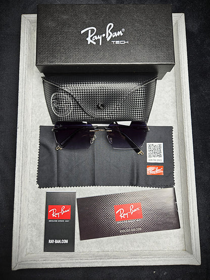 Ray-Ban Black Frame Glasses with Purple-Tinted Lenses