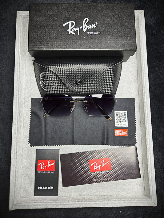 Ray-Ban Black Frame Glasses with Purple-Tinted Lenses