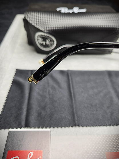 Ray-Ban Black Frame Glasses with Purple-Tinted Lenses