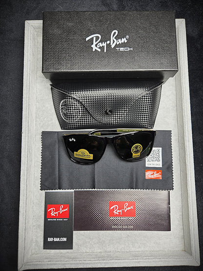 Ray-Ban Black Lenses with Black Frame and Gold Temples