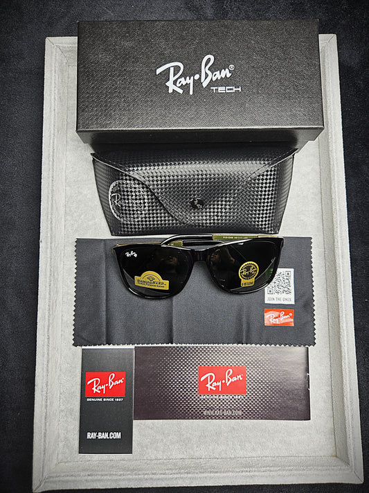 Ray-Ban Black Lenses with Black Frame and Gold Temples