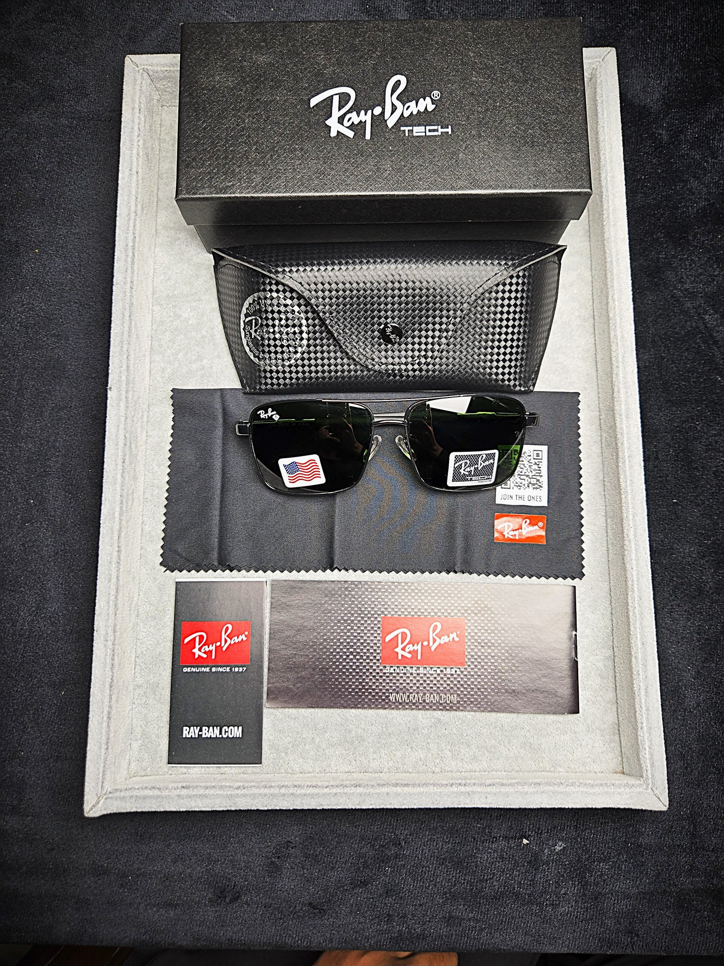 Ray-Ban Black Military Metallic Grey