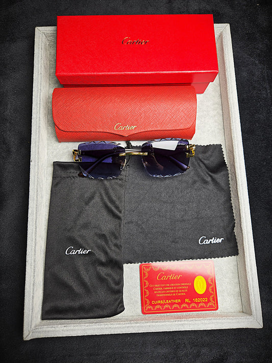 Cartier Gold Black Sunglasses