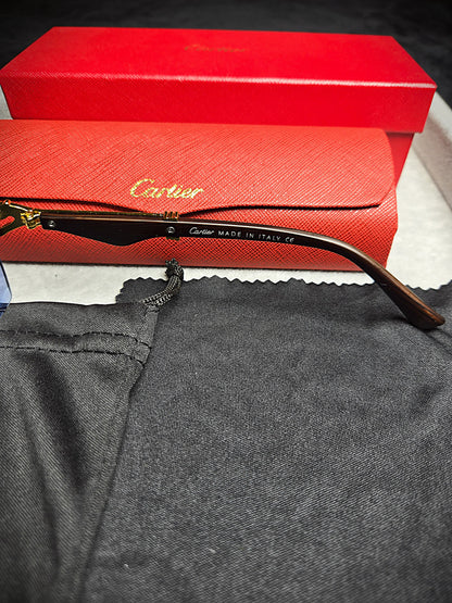 Cartier Gold Black Sunglasses