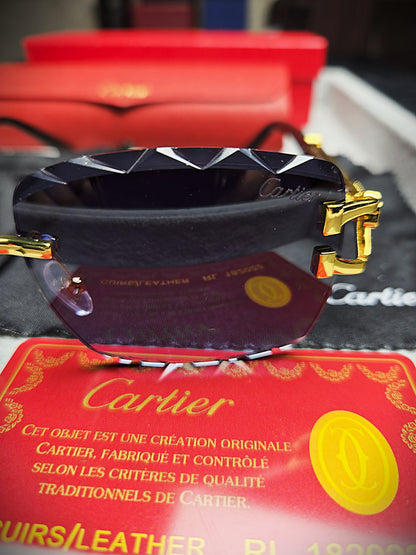 Cartier Gold Black Sunglasses