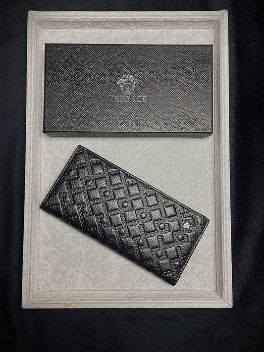 Versace Black Embossed Leather Wallet